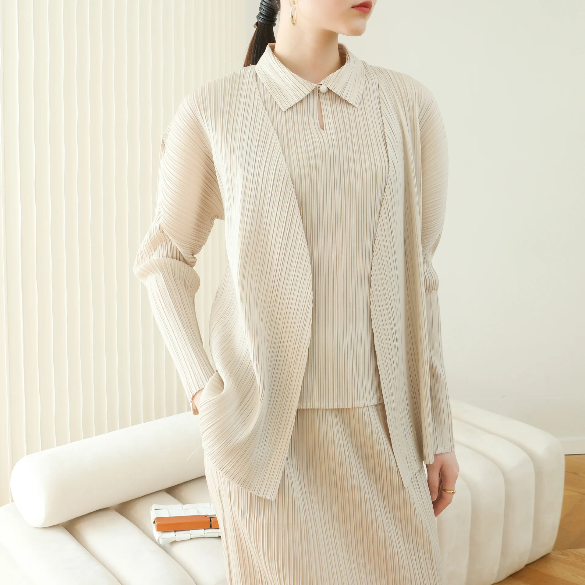 Весенне-осенний кардиган YUDX Miyake плиссированная Женская куртка