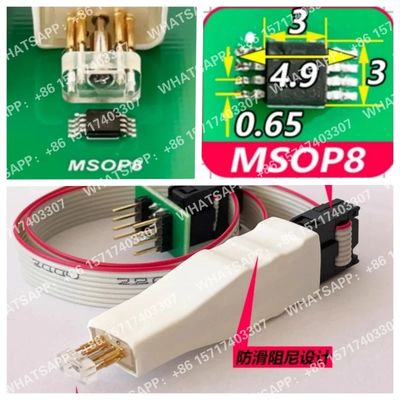 Фото 1 шт. Tssop8 SOIC8 SOP8 Msop8 мини-пробник для тестирования и программирования микросхем на печатных платах, кабель для загрузки и программирования №1