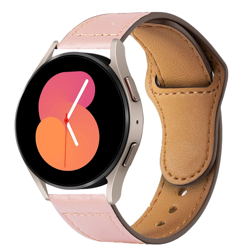 Фото Ремешок кожаный для Samsung Galaxy watch 4/Classic 44 мм Active 2, браслет для Huawei GT/2/Pro Galaxy 3 45 мм/42 мм/46 мм, 20 мм 22 мм №2