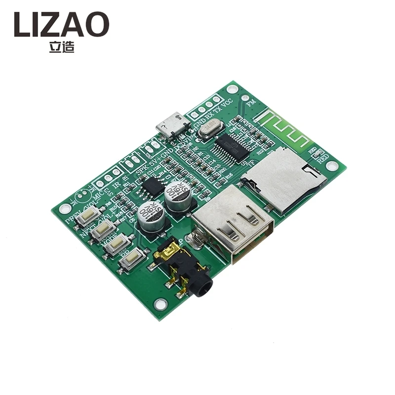 Фото Аудиомодуль Bluetooth LIZAO BT201, многофункциональная плата MP3-плеера с интерфейсами TF/USB/3,5 мм и функцией вызова №5