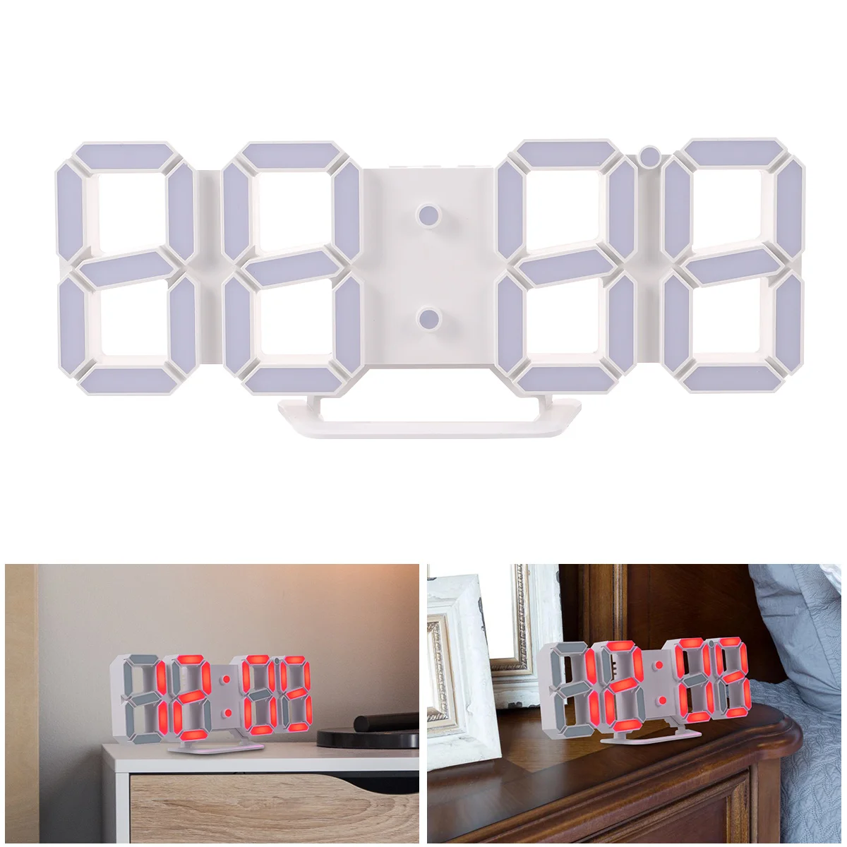 Светодиодные настенные часы с 3D-цифрами цифровые трехмерный светодиод ночная