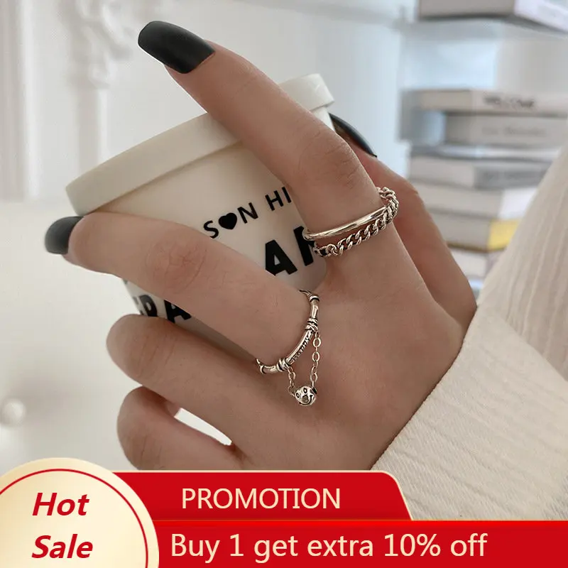 

MEETSOFT, регулируемое кольцо для женщин, серебряная цепочка с граффити, регулируемая Минималистичная бижутерия, подарок