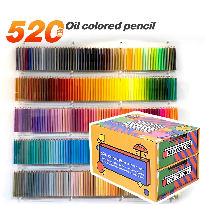 

Colored For Sketch Artist Drawing Oil Colors Pencil Set Pencils Soft Pencil 520pcs Art Coloring Brutfuner Supplies Professional