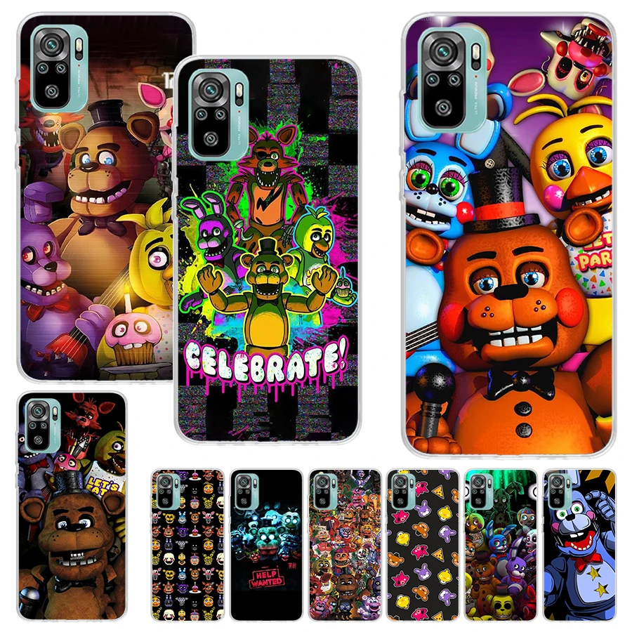 Five-Nights-At-Freddys Print Soft Case for Xiaomi Redmi Note 11S 11T 10S 9S 8T 12 11 10 9 8 11E Pro Plus 7 Phone Shell Pattern C