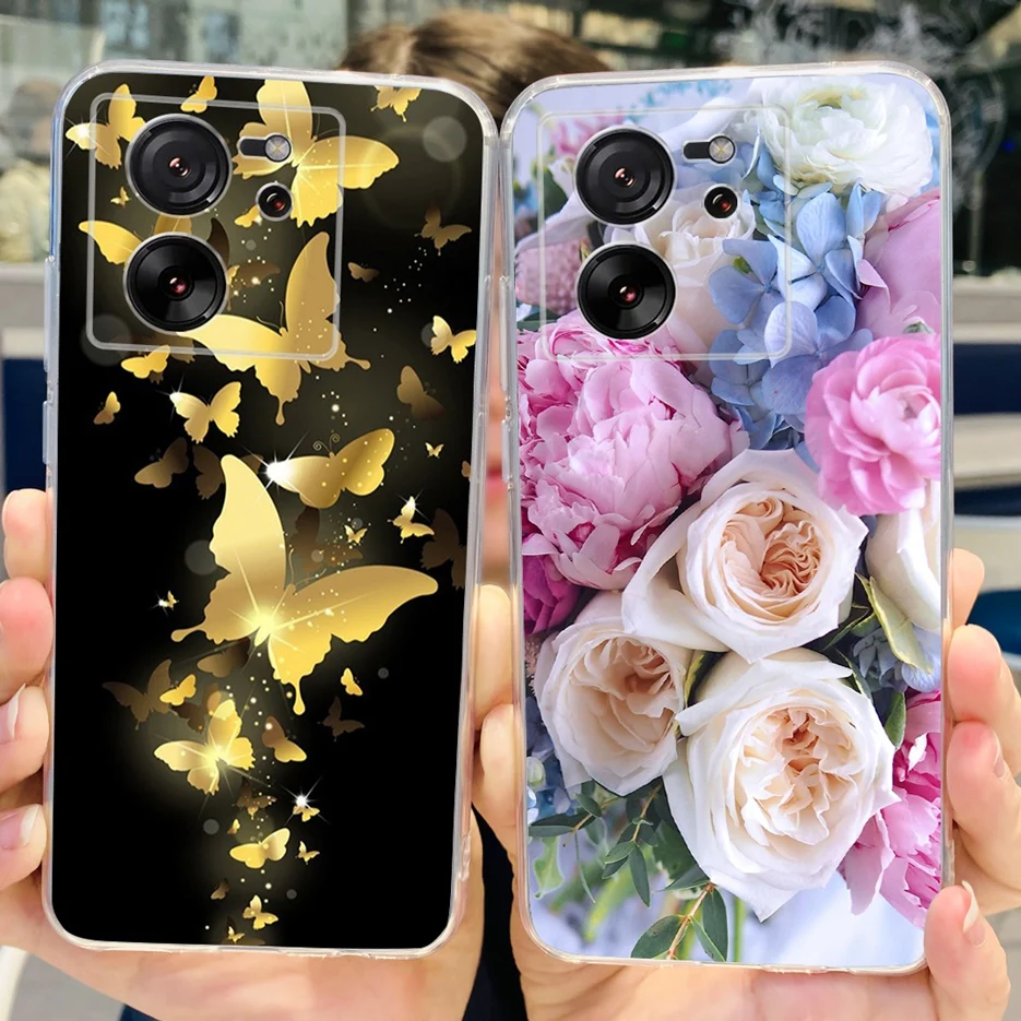 Чехол для Xiao mi 13T Pro задняя крышка с милым котом бабочкой и рисунком мягкий