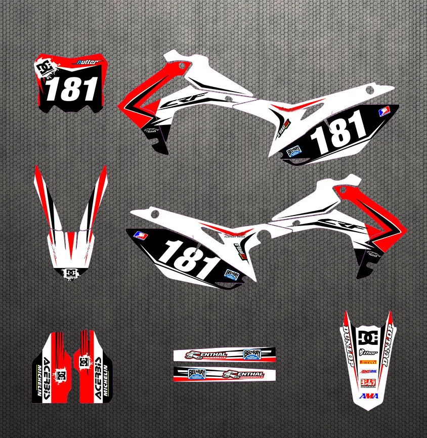 Наборы наклеек подходящие для Honda CRF450R CRF450 2013 2014 2015 2016 CRF250R CRF250 2017 - купить по