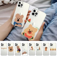 fashion korean koala dinotaeng phone case for iphone 11 12 13 mini pro xs max 8 7 6 6s plus x 5s se 2020 xr clear case