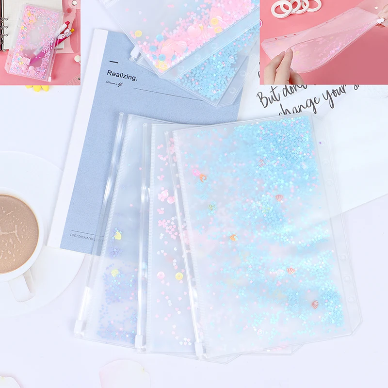

1pc Transparent PVC Storage Card Holder with Zipper for A5 A6 Pouch Diary Planner