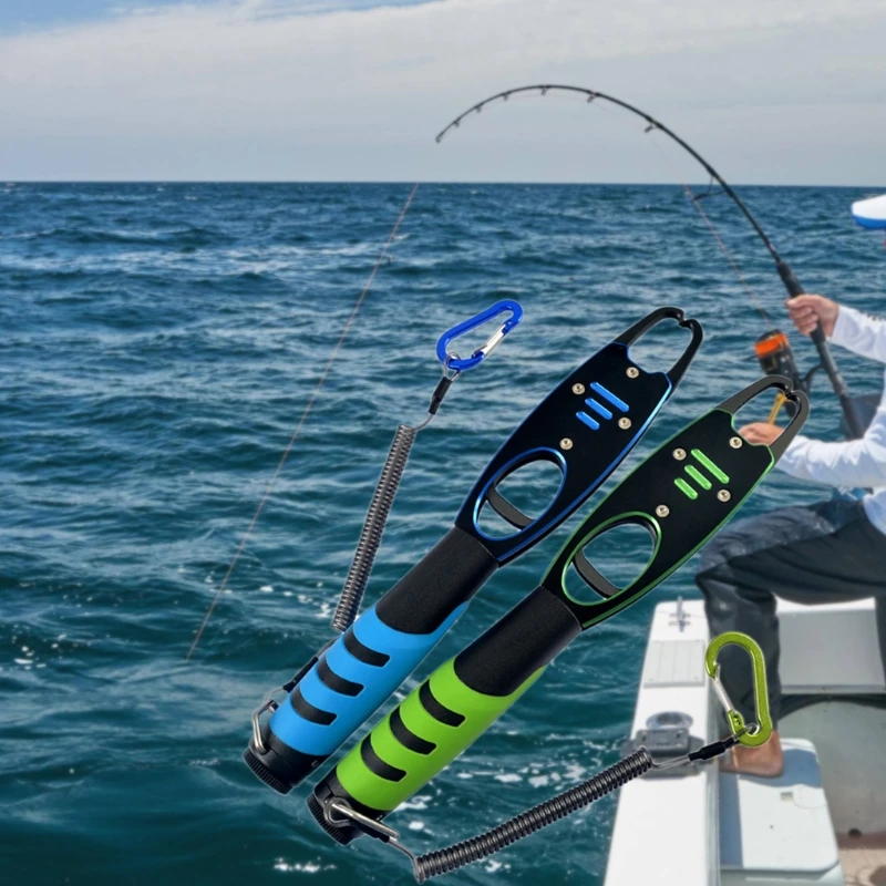 

Fish Lip Gripper with Scale 33lb Aluminum Fish Grabber Tackle Fishing Grip Tool
