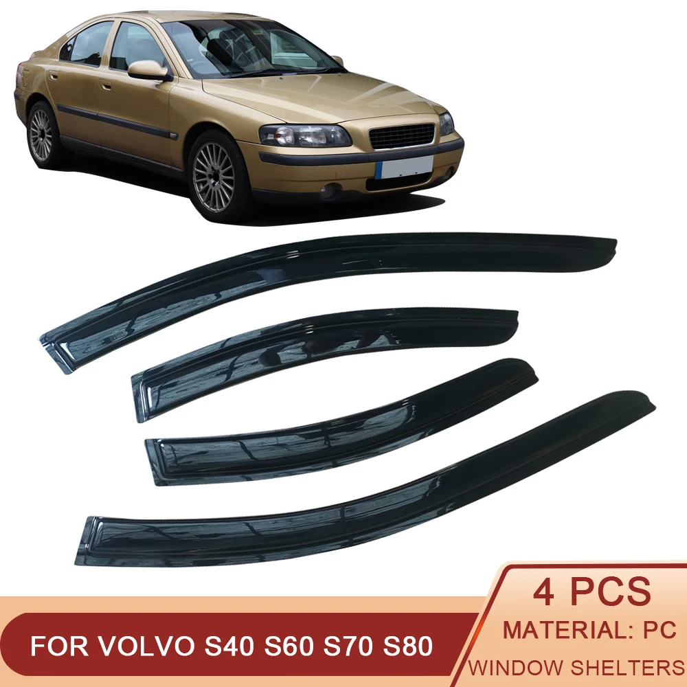 

For VOLVO S40 S60 S80L Car Side Window Visor Sun Rain Guard Shade Shield Shelter Protector Cover Frame Sticker Accessories