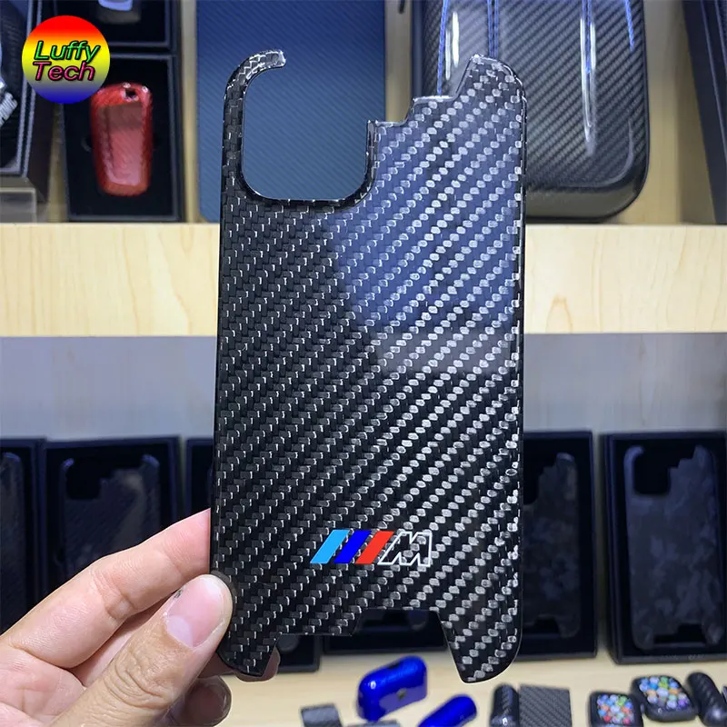 

Real Carbon Fiber Case For iPhone 13 12 Pro Max For BMW M Power For Sline For AMG 13Pro Back Cover Protective Mobile Phone Shell