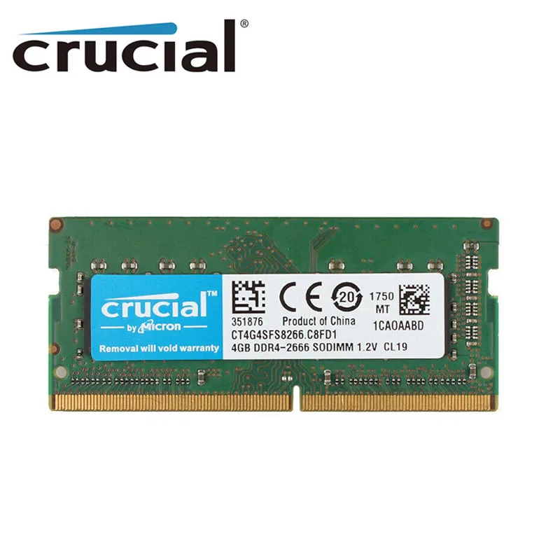 Crucial Ram DDR4 Notebook 4GB 2133MHz 2400MHz 2666MHz SODIMM память PC-17000 19200 21300 1,2 V для ноутбука