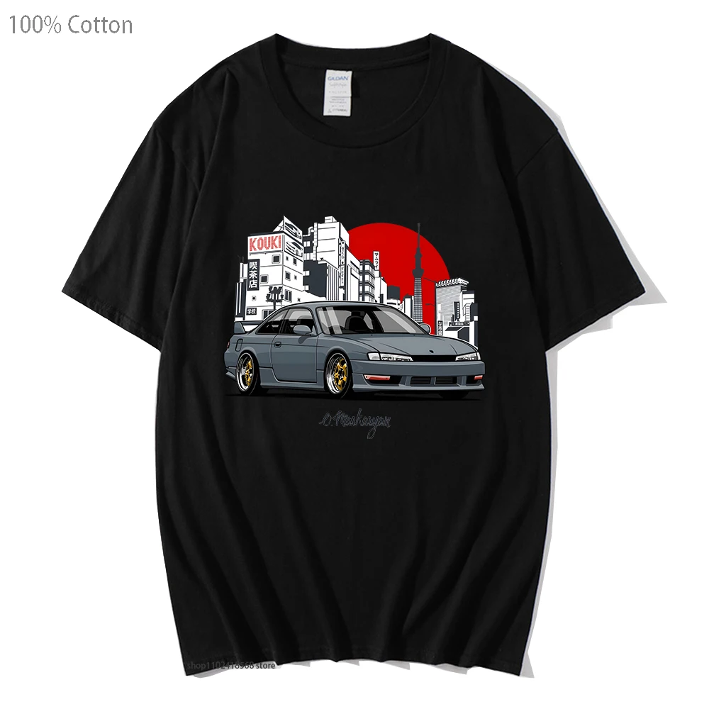 

Anime Initial D JDM Automobile T-Shirts Racing Car Mazda RX7 Tshirts Men Tees Women Tops Fashion Streetwear 100% Cotton T Shirt