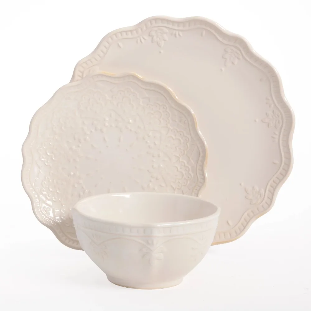 

12-Piece Dinnerware Set, dinner plate ceramic dinnerware set dishes and plates sets