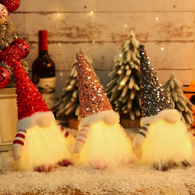 

Christmas Gnomes Plush with LED Lighting Swedish Santa Scandinavian Figurine Nordic Plush Elf Doll Home Christmas Decorations