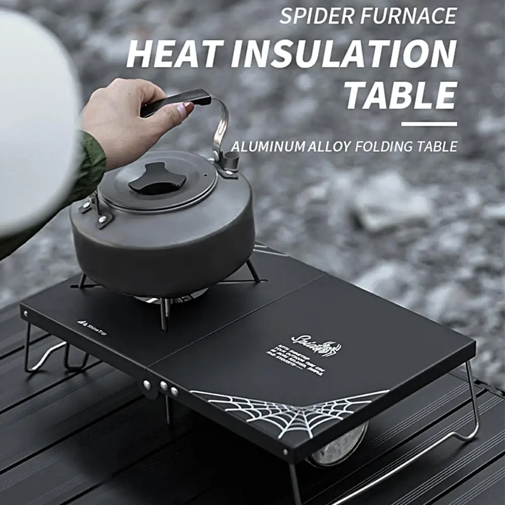 

Folding Table Outdoor Stove Table Folding Storage Bag Kettle Stand Aluminum Alloy Camping Stove Station Camping Supplies