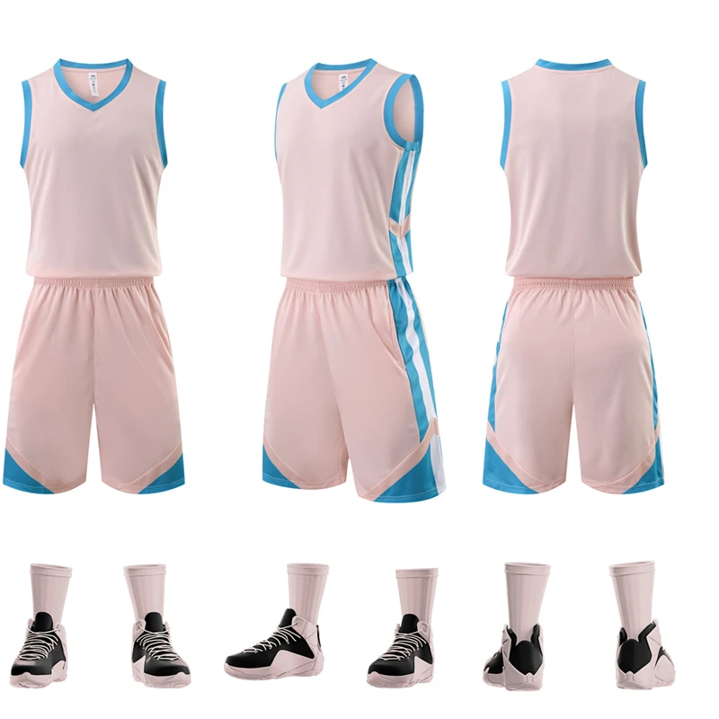 

Новинка, мужские баскетбольные трикотажные костюмы для мальчиков, Детские баскетбольные рубашки, шорты, комплекты одежды, дышащие карманы, ...