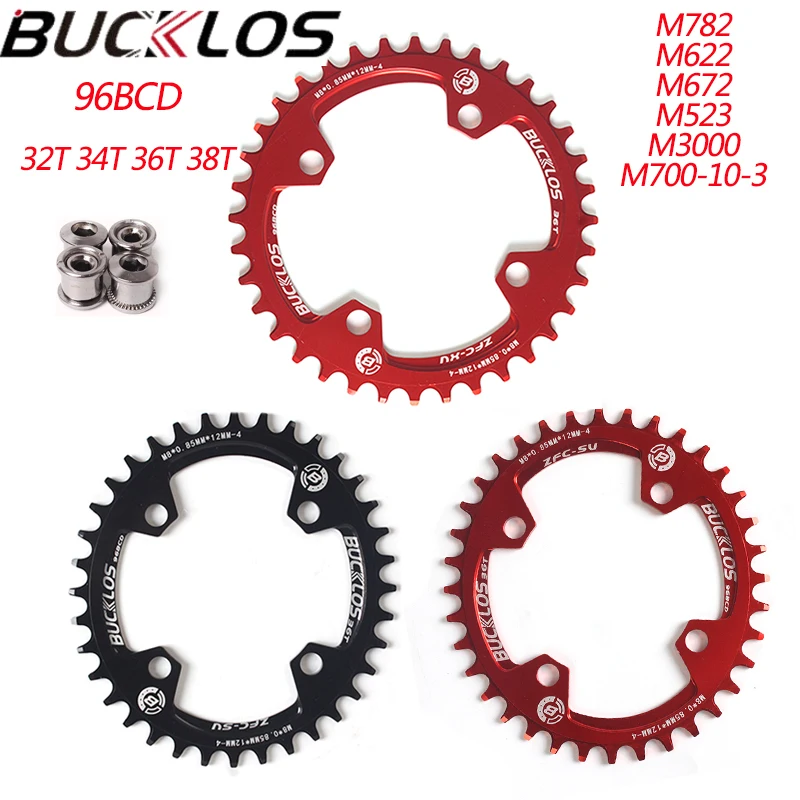 

BUCKLOS 96BCD Bicycle Chainwheel 32T 34T 36T 38T MTB Bike Chainring Narrow Wide Chain Ring for Shimano Crankset M622/M672/M782