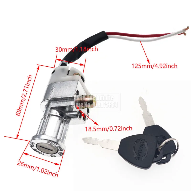 Универсальный эффективный мини-замок для аккумулятора мотоцикла с 2 ключами