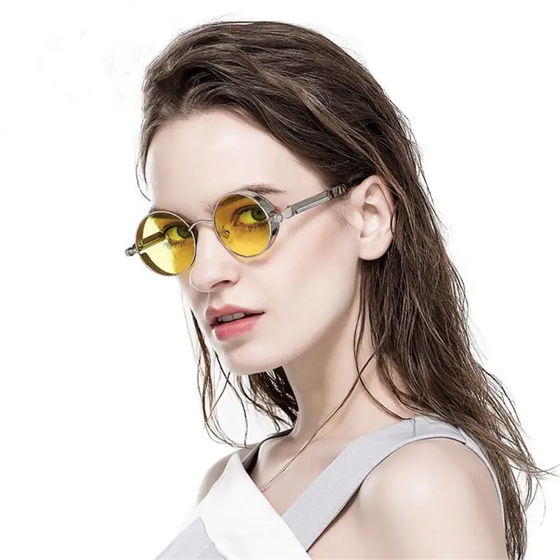 

Sunglasses Women 2022 Trend Round Gothic Steampunk Men Cycling Glasses Metal Sun Glasses Polarized Eyewear Солнцезащитные Очк