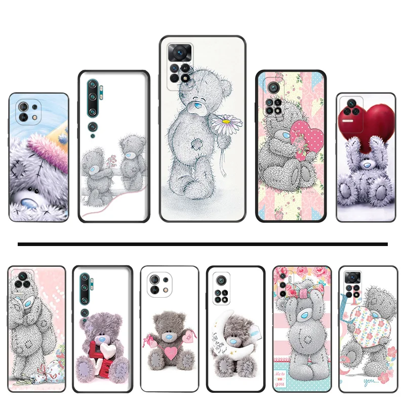 Силиконовые черные чехлы для телефонов Redmi Note11 Pro 10A 10C 9A 9C 9i 9T Note 9s 10 Lite 10s 11s Tatty Teddy Red