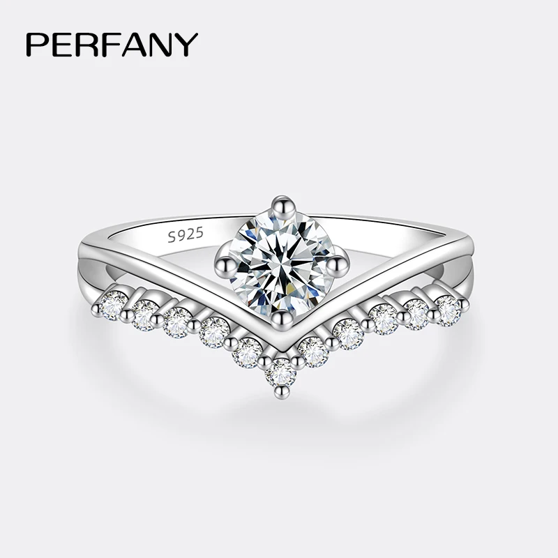 Кольцо с муассанитом PERFANY 0 5 карата