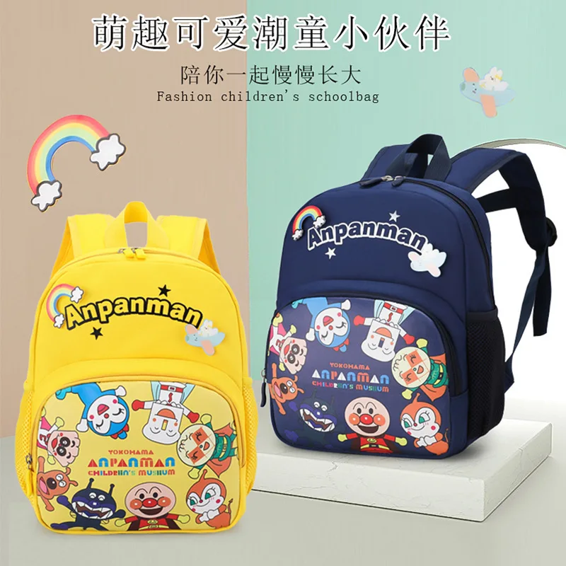 Kindergarten Anti-lost Schoolbag Children's Backpack Cute Nylon Cartoon Anpanman Printing Boy Girls Snack Bags Travel Backpack