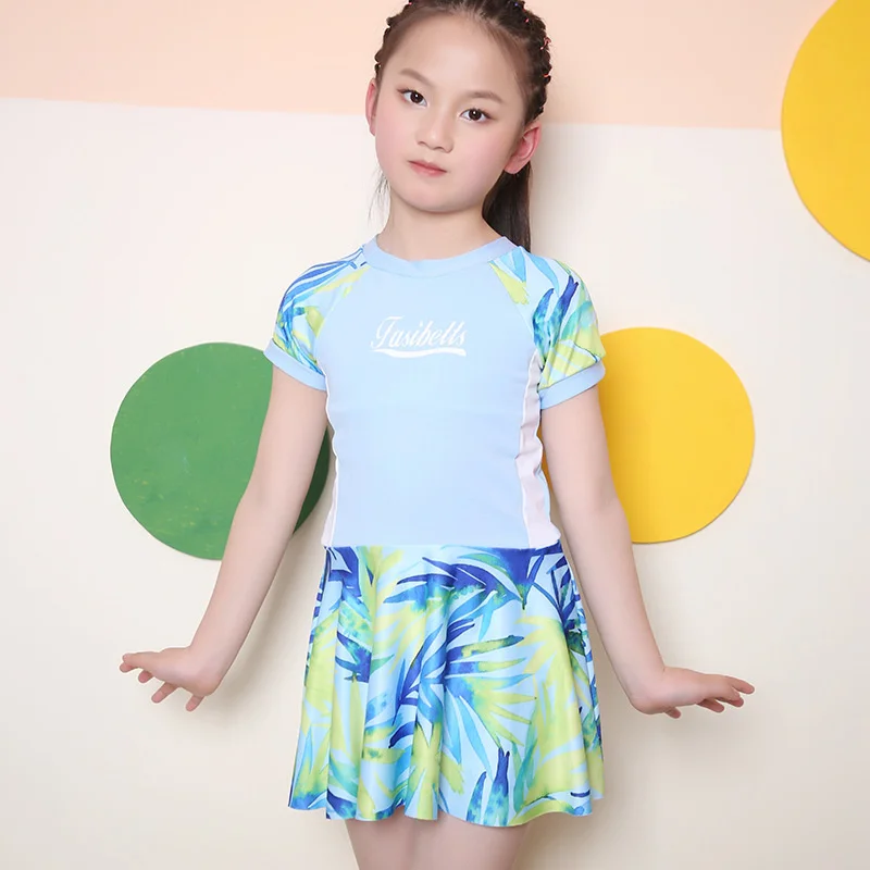 

Модный детский цельный купальник, жилет, юбка принцессы, милая пляжная одежда для девочек среднего возраста, Солнцезащитный Купальник для д...