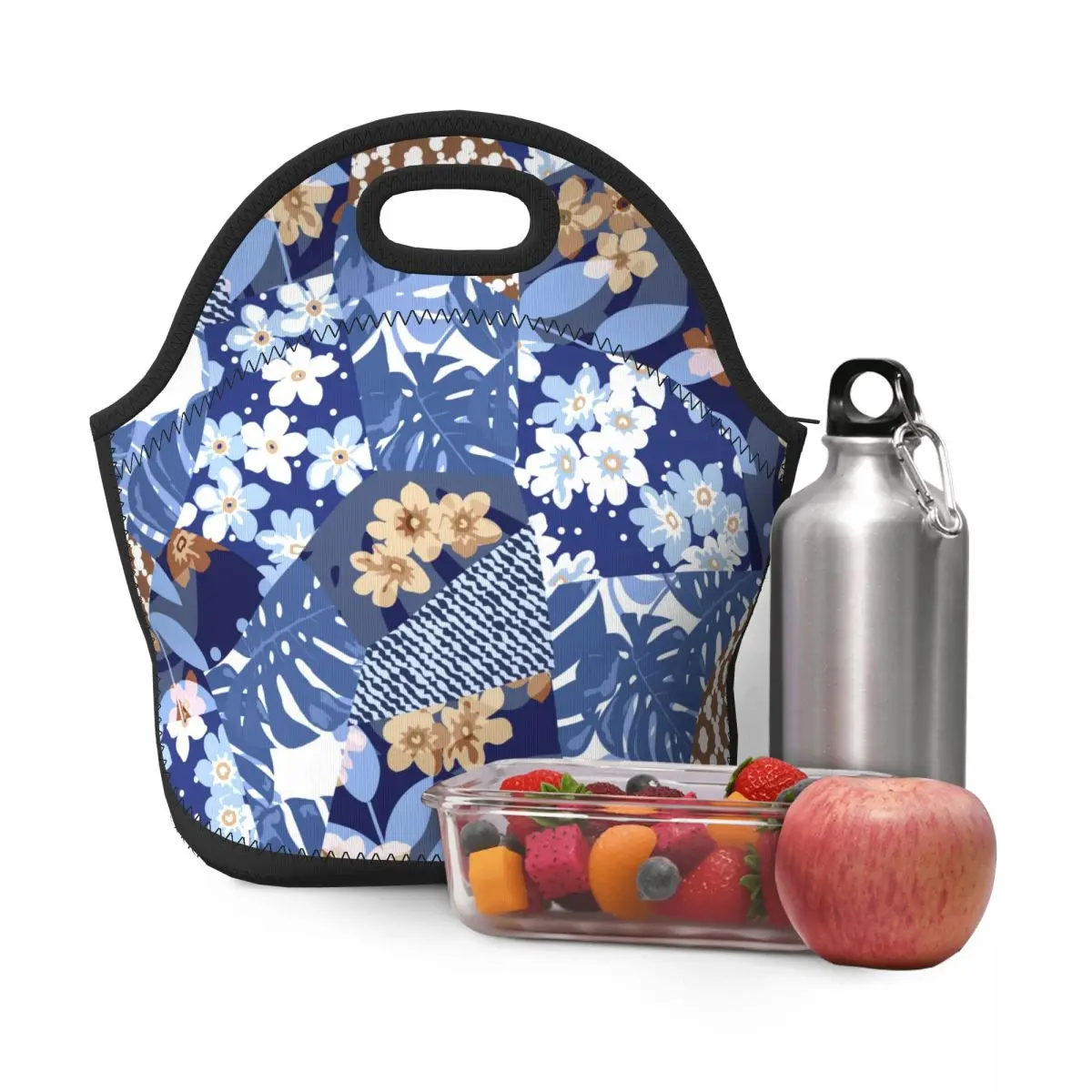 

Floral Lunch Bags for Women Girls School Lunch Box Food Fruits Drinks Organizer Grocery Pouch Top Handle Bags Cooler Bags