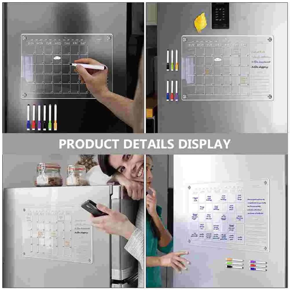 Магнитный календарь, холодильник, перезаписываемая доска для сообщений,  акриловый сухой стираемый, чистый офисный календарь, трехмерный холодильник  | AliExpress