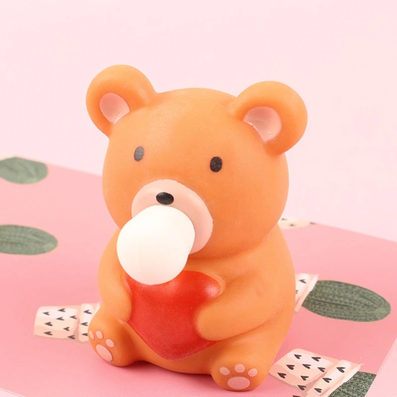 

Happyy baby Squeeze Toy Bear Sponge Fidget Ball Lovely Face Interactive Dollhouse Accs Boys Girls Kids Soft Decompression Toy