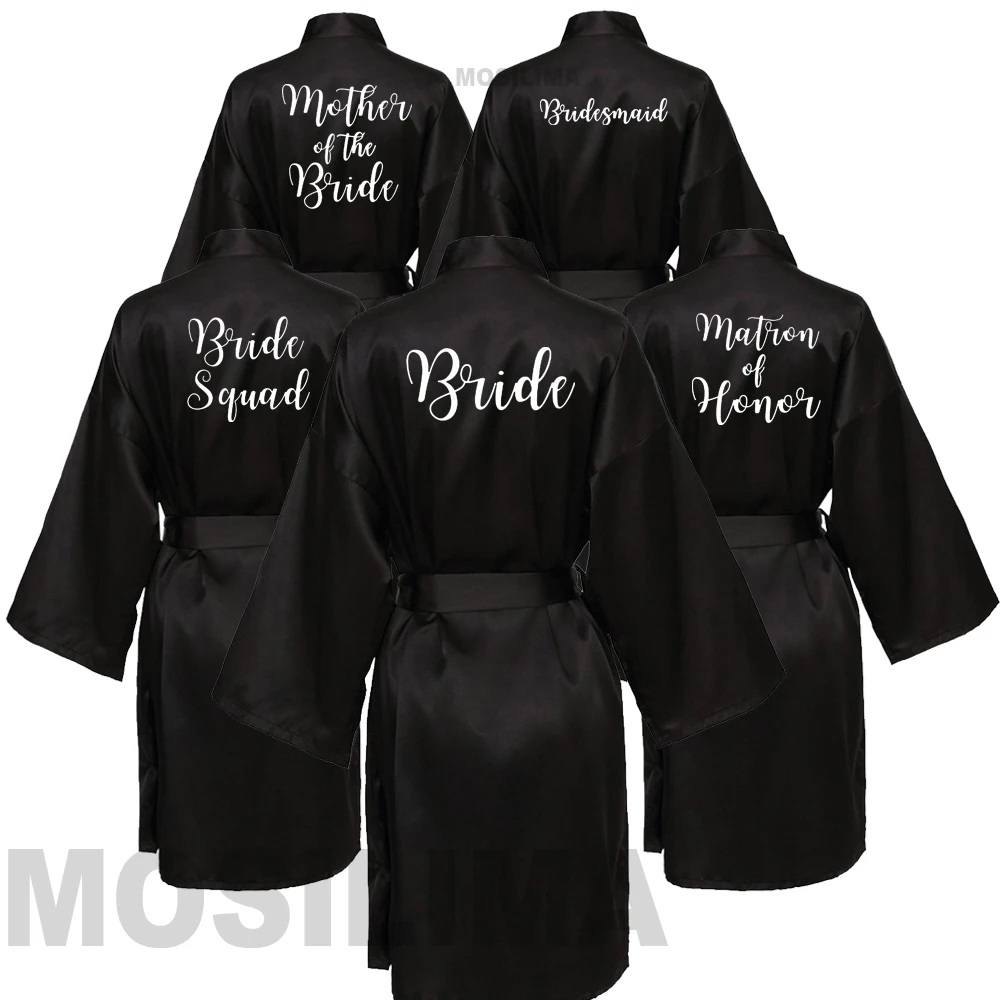 

Wedding Party Team Bride Robe Kimono Satin Pajamas Bridesmaid Bathrobe SP605