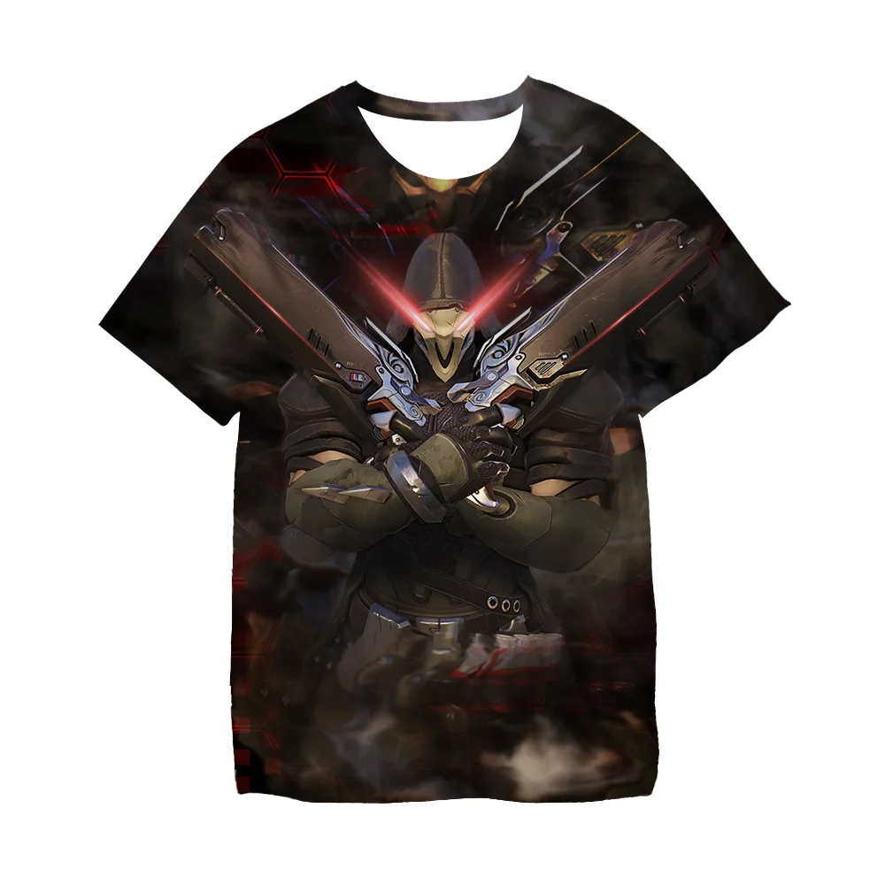 

3-14 Years Boys Cartoon Tshirts Overwatch 3D Print T-shirts Kids Video Game T Shirts Children's Clothes Unisex Short Sleeve Tops
