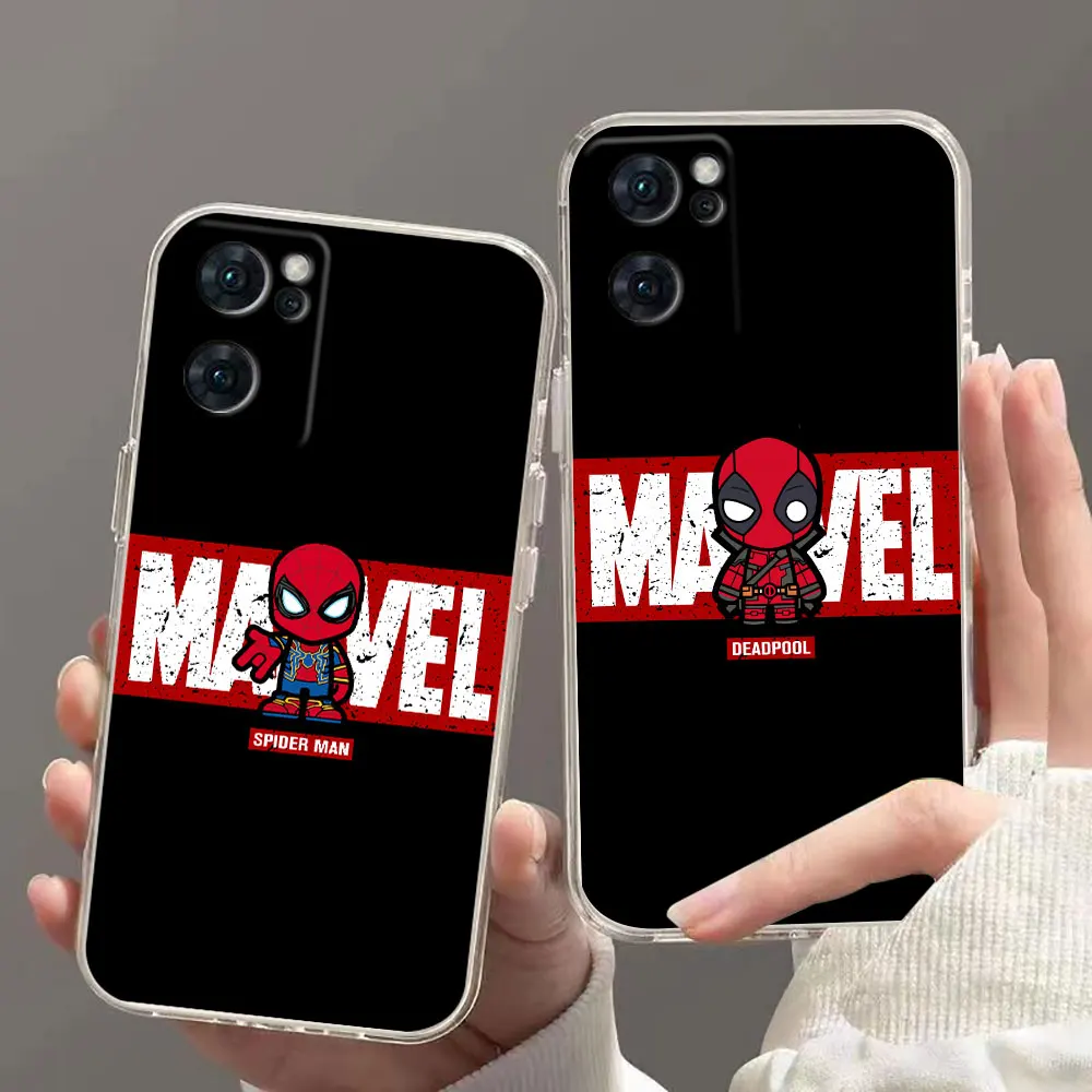 

Clear Case For OPPO RENO 7 6 5 4 2F A15 FIND X5 X3 A55 A73 A74 A92 A93 A94 F11 F7 4G 5G PRO Case Avengers Heros Spiderman Marvel