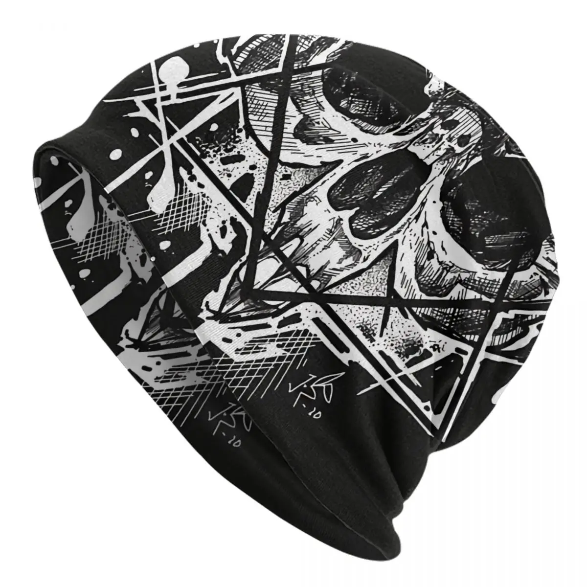 

Skullies Beanies Caps Dark Goth Death Moth Skull On Black Thin Hat Autumn Spring Bonnet Hats Men Women's Unisex Ski Cap