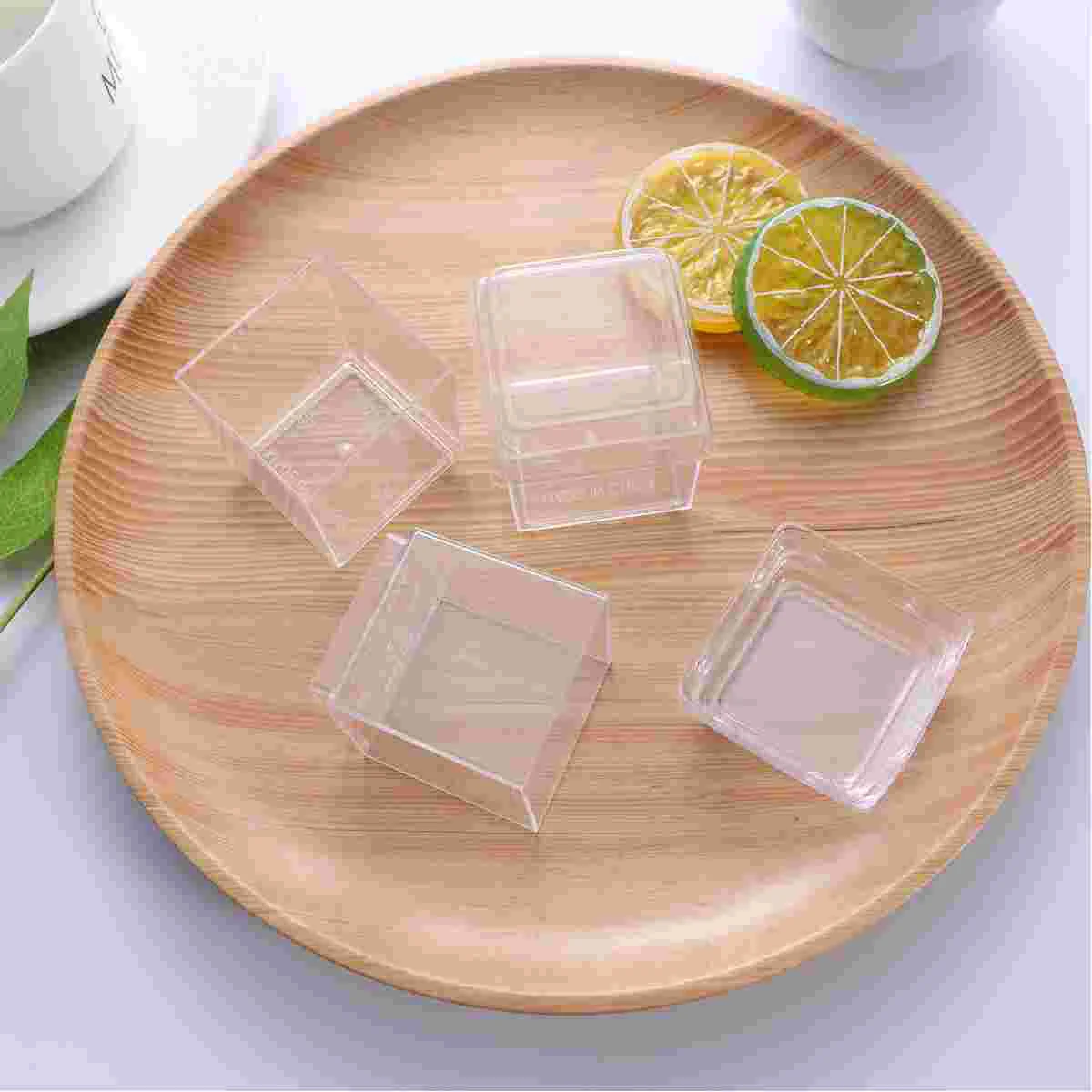 

10 Pcs Mousse Cups Clear Container Dessert Cups Plastic Portion Cups Containers Lids Square Plastic Tasting Cup