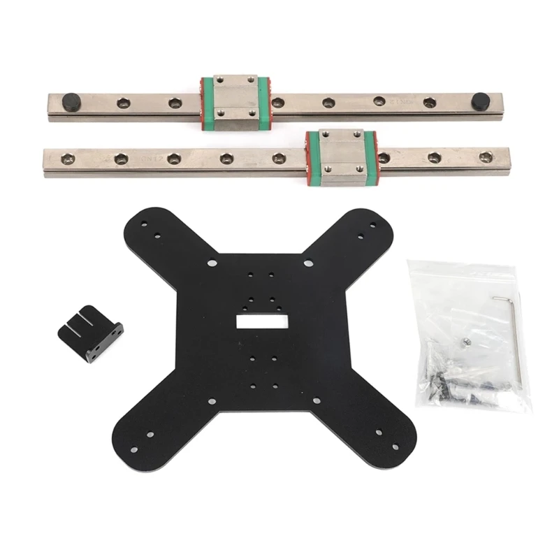 

1 Set KP3S Pro Y Axis Hotend Bracket Kit for Kingroon 3D Printers 300mmx2 MGN12 Linear Guide Rails with Slider
