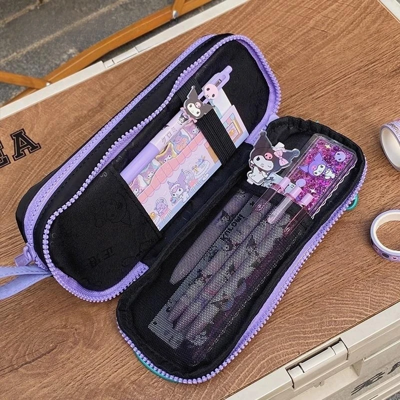 

Sanrio Kuromi My Melody Cinnamoroll Stationery Bag Girl Multi-functional Pencil Bag Large-capacity Multi-layer Pencil Case