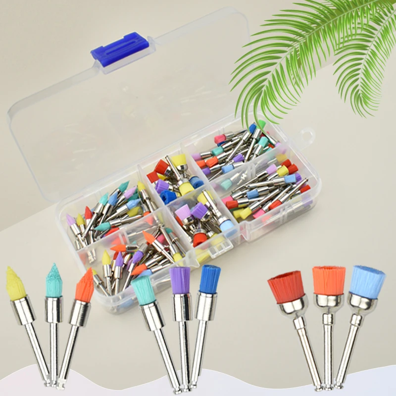 100 шт., щётка для полировки зубов, с заостренной/плоской головкой ...