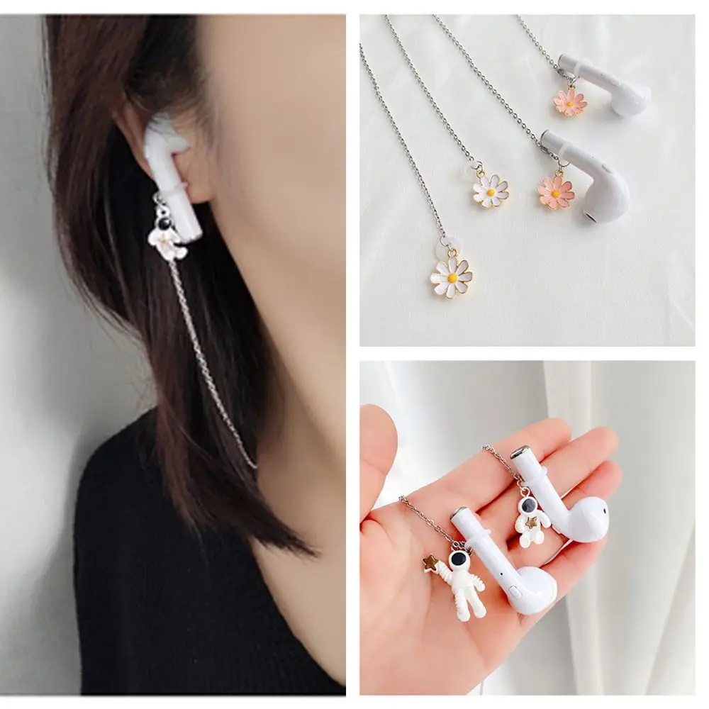 

Earphone For Airpods Daisy Spaceman Mask Lanyard Headphone Anti-lost Chain Astronaut Glasses Chain Magnetic Attraction