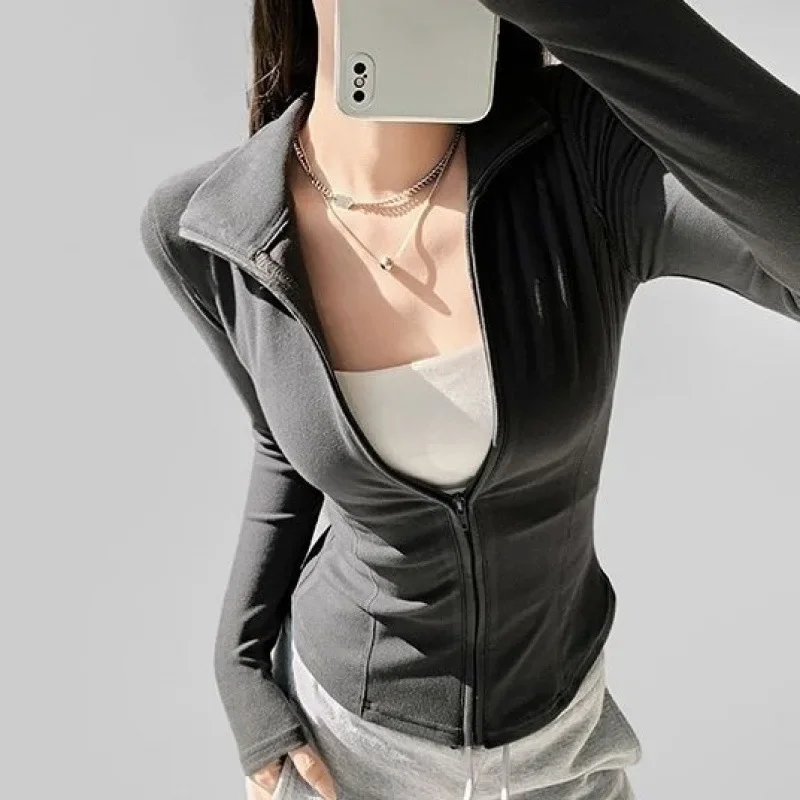 Осень/зима укороченный базовый слой Topslims You And Smooths Your Silhouette Куртка на молнии с