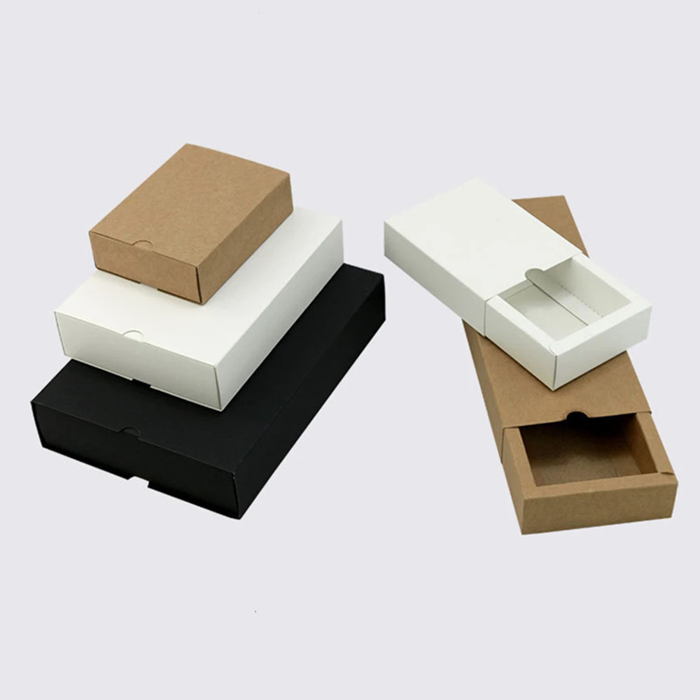 

3 colors Brown Drawer Box for Tea Craft Gift Packaging kraft Paper Box Custom Retail Boxes