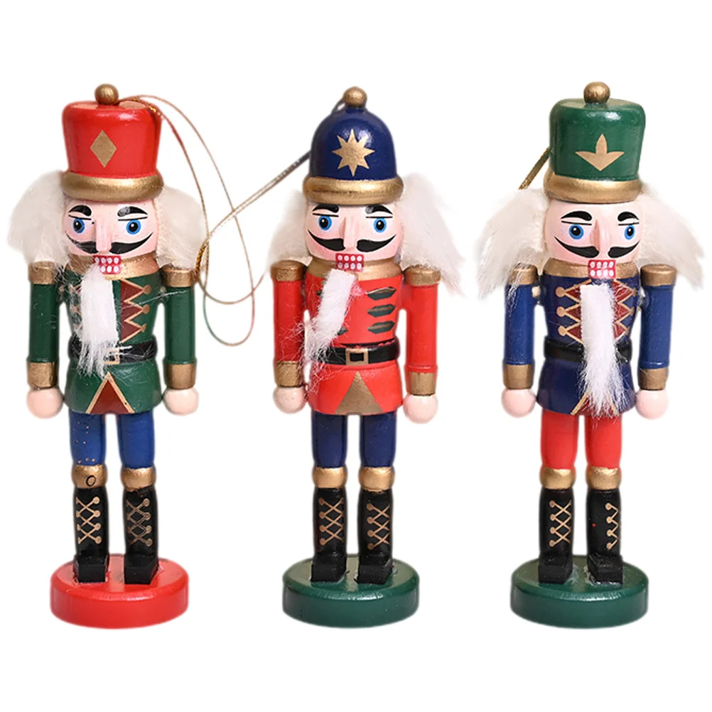 

Nutcracker Christmas Wooden Figure Hanging Ornament Nutcrackers Tree Xmas Soldier Decor Ornaments Wood Craft Decoration