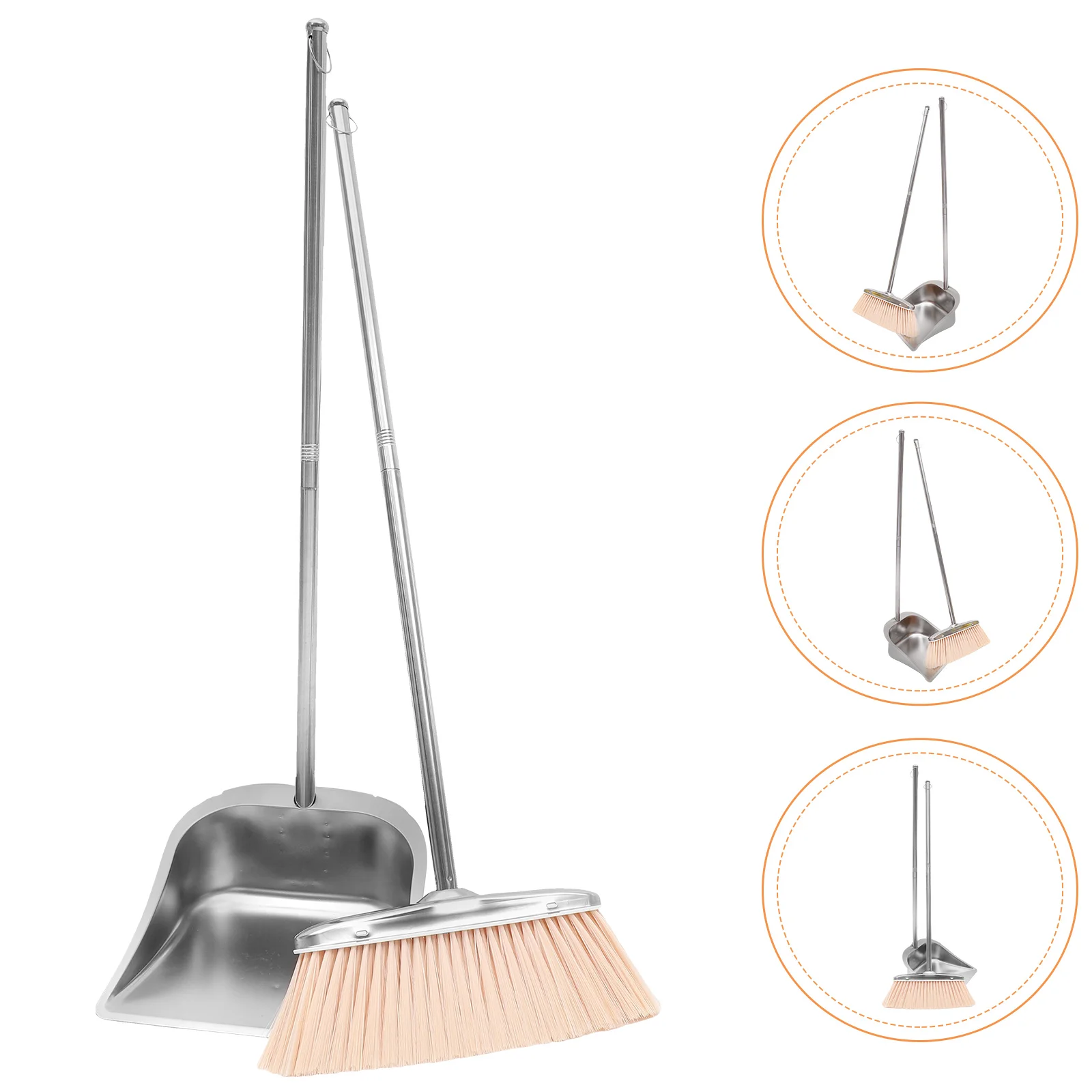 

Single Stainless Steel Dustpan Office Cleaning Tools Plastic College Dorm Essentials