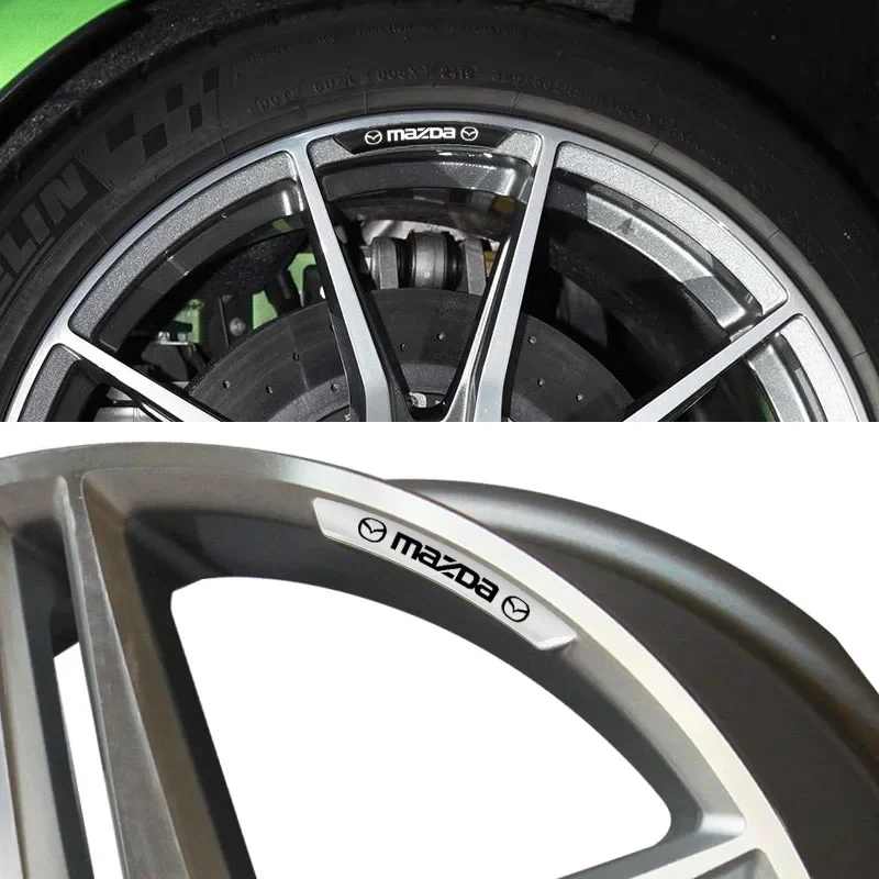 4pcs Aluminum Car Emblem Wheel Stickers Logo Hub Decoration for Mazdas 3 6 CX 5 CX-5 CX3 323 Accessories