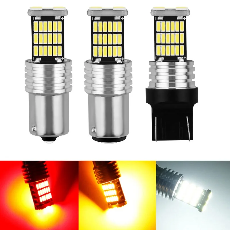 

1/4X 1156 BA15S P21W 1157 P21/5W BAY15D BAU15S PY21W T20 7443 7440 светодиодный Автомобильная Задняя Тормозная лампа, Задний сигнал DRL светильник 12V