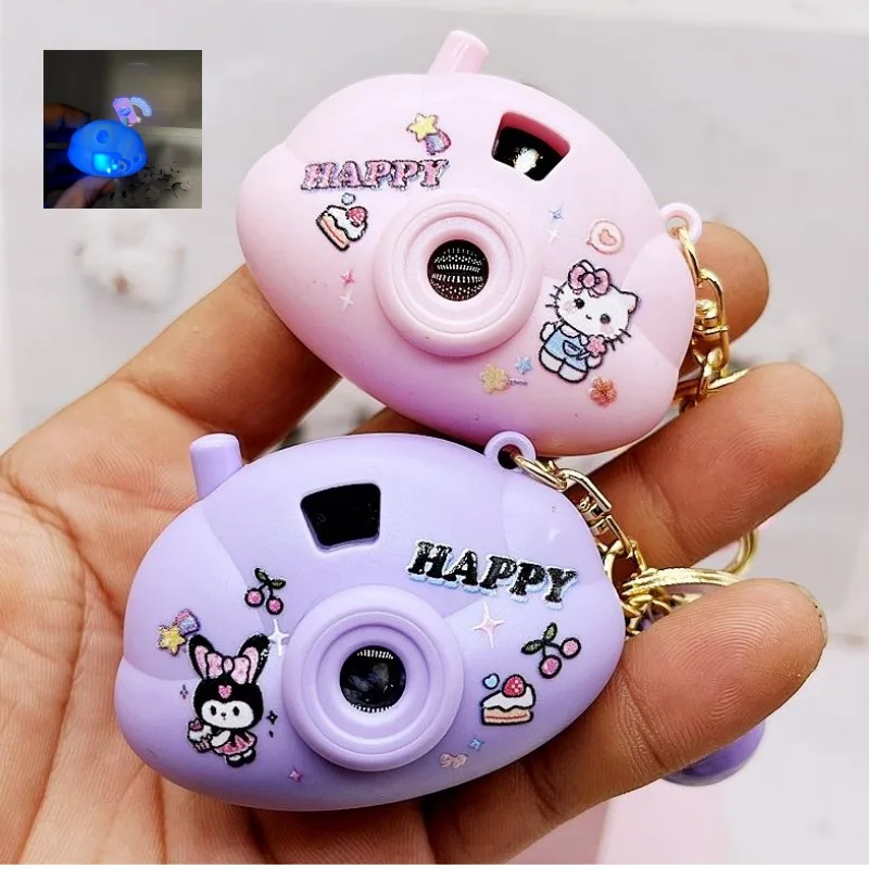 

Sanrio Kuromi Cinnamoroll Creative Cloud Projection Camera Modeling Creative Luminous Keychain School Bag Pendant Small Gift
