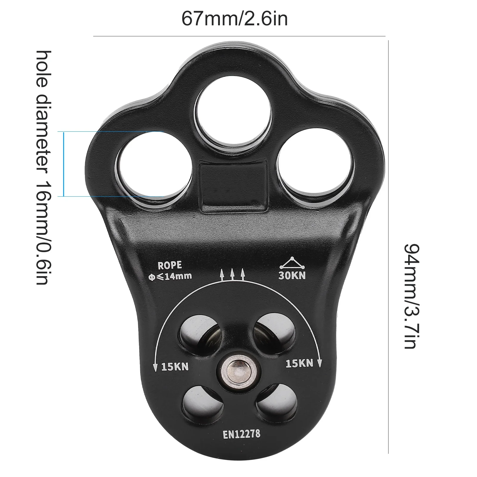 ZK30 30KN сцепный шкив для альпинизма спасательное оборудование двойной подшипник