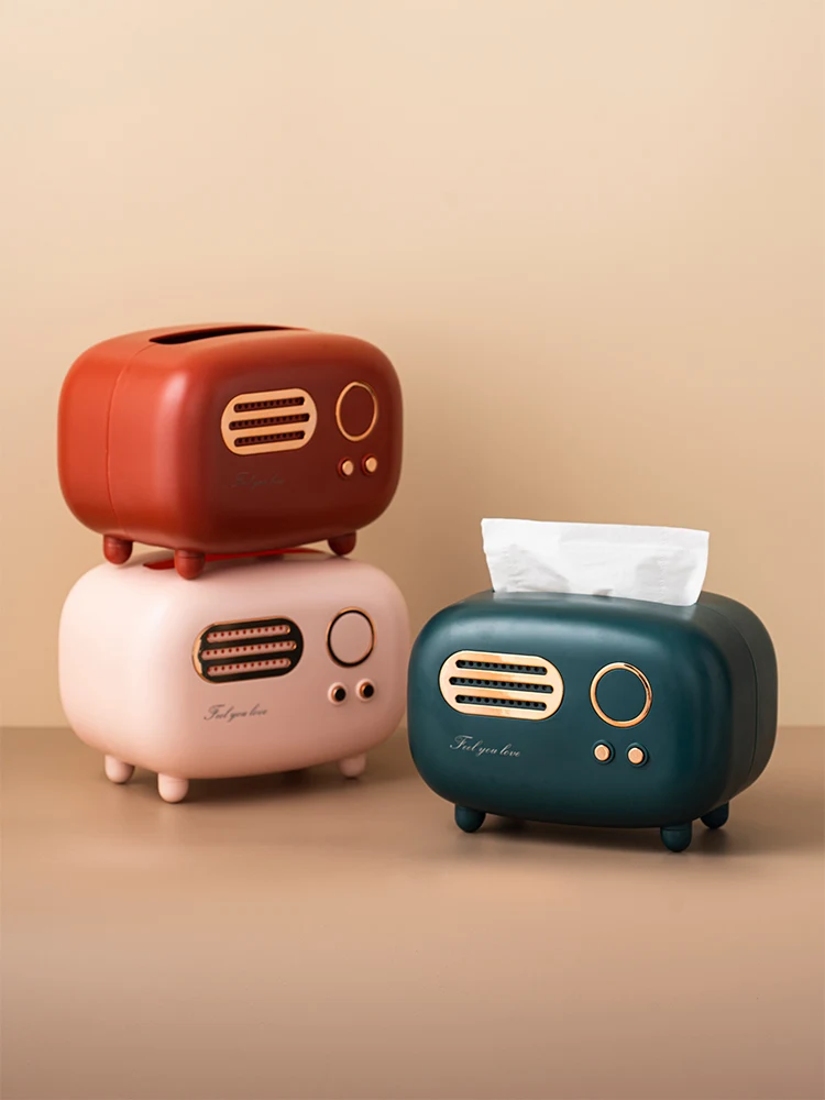 

Ретро-радио, украшение для салфеток, креативная и слегка Роскошная фотобумага, коробка для извлечения бумаги, для ресторана и офиса