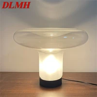 dlmh nordic table lamp modern simple mushroom desk light led glass home decorative for bedside living room